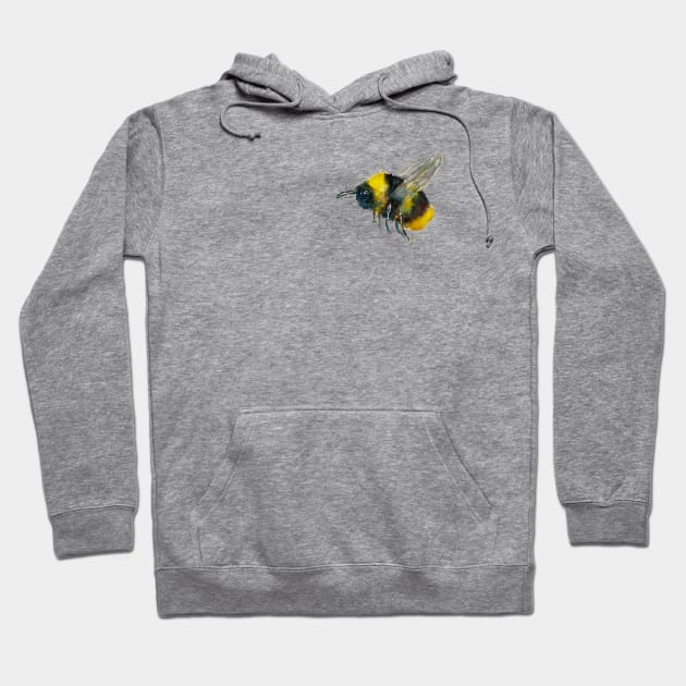 Cute Fuzzy Bee Lover Watercolor Hoodie by CunninghamWatercolors